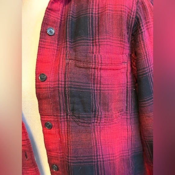 Eddie Bauer Women's Warm Buffalo Plaid Button Down‎ Flannel Shirt Jacket Shaket - Picture 5 of 10